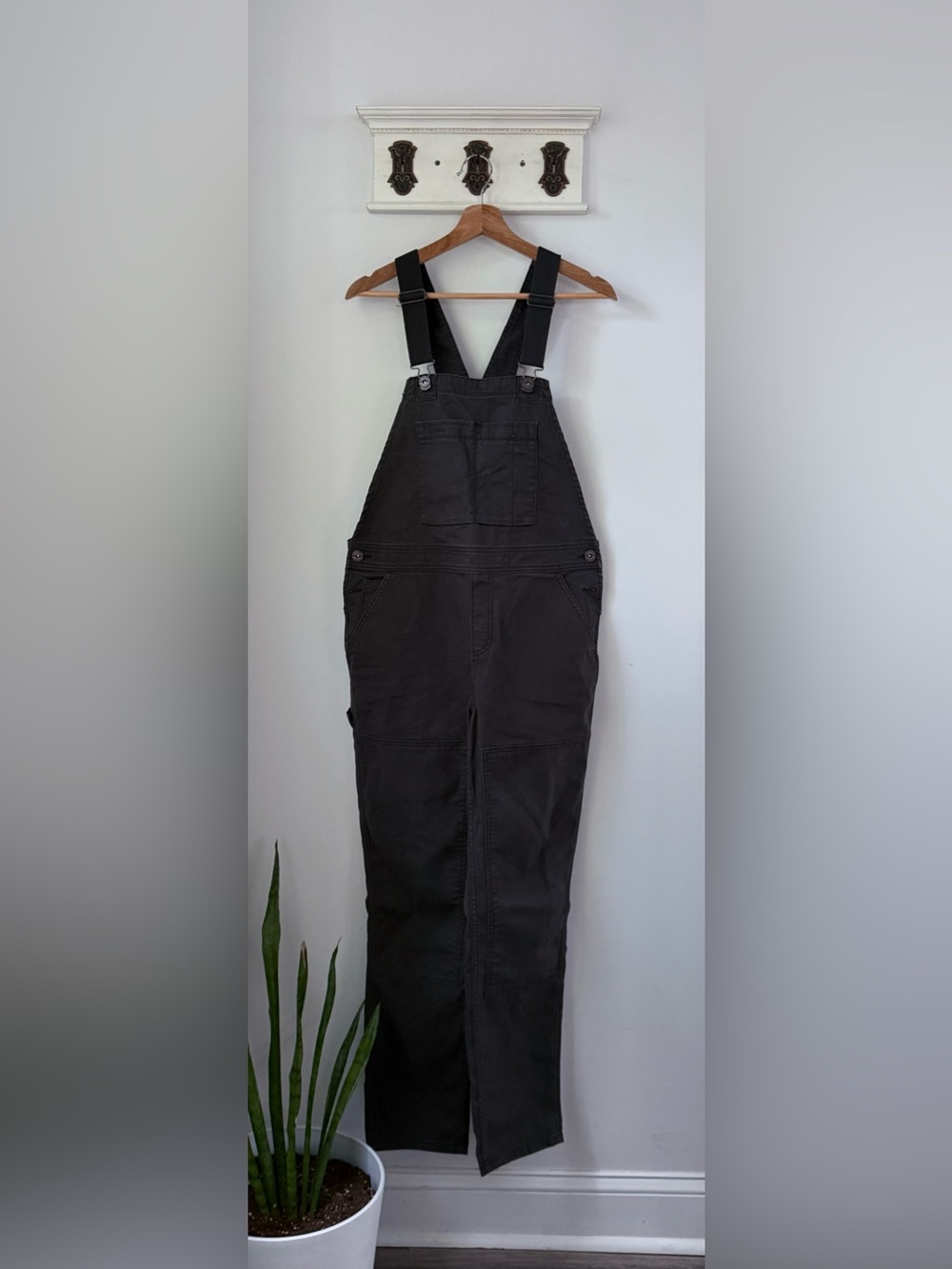 REI Cooperative Dark Gray Utility Jumpsuit Overalls Straight Leg Jean Denim - Picture 1 of 6